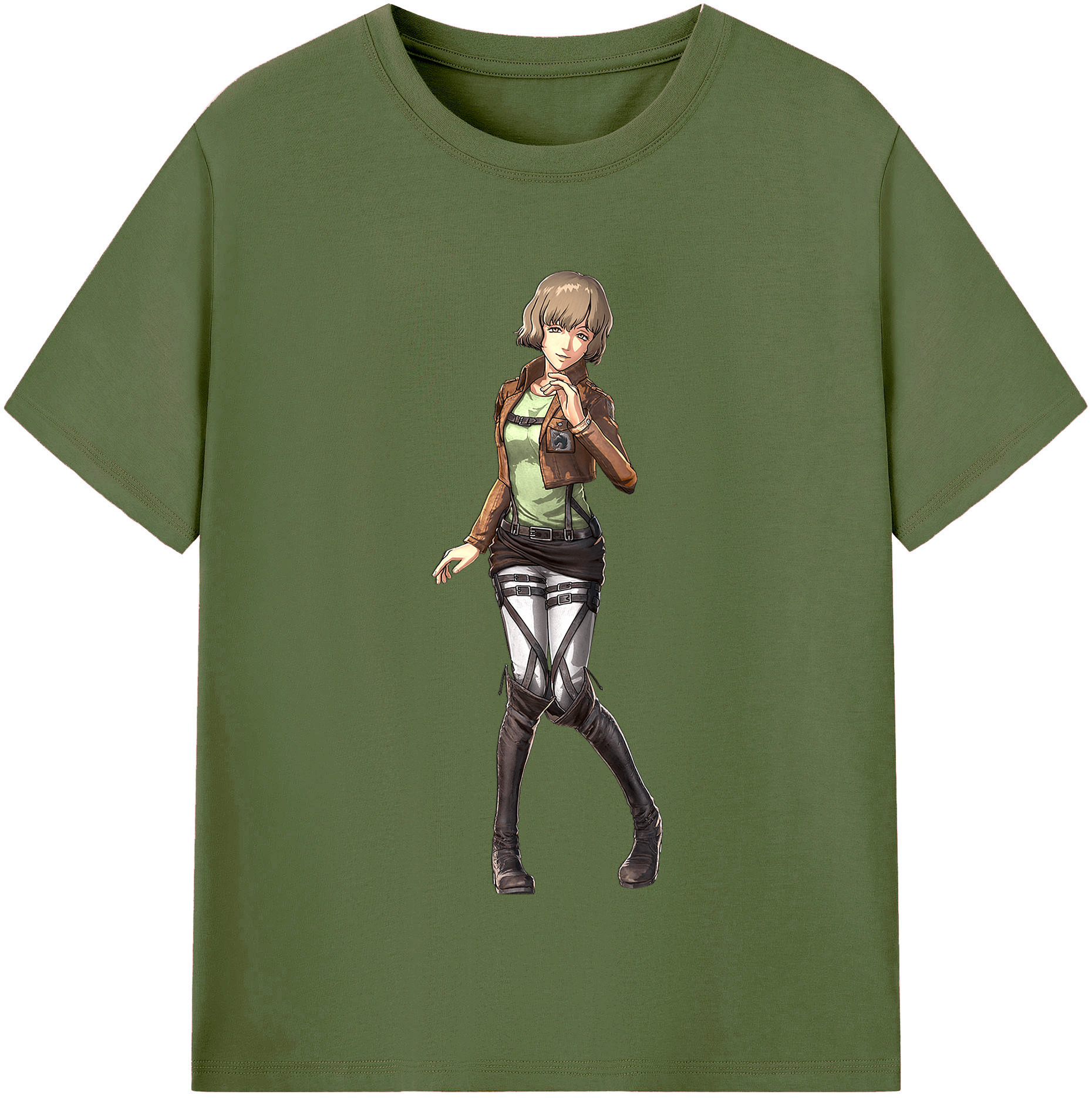 （画像用） 進撃の巨人 ヒツチ Attack on Titan Hitch 綿100％半袖Tシャツ（フロントプリント）